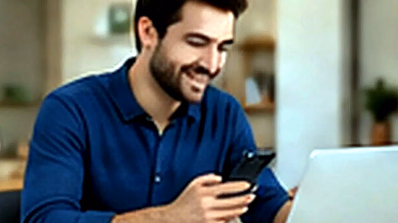 Persona usando WhatsApp Web con laptop y celular en Ecuador