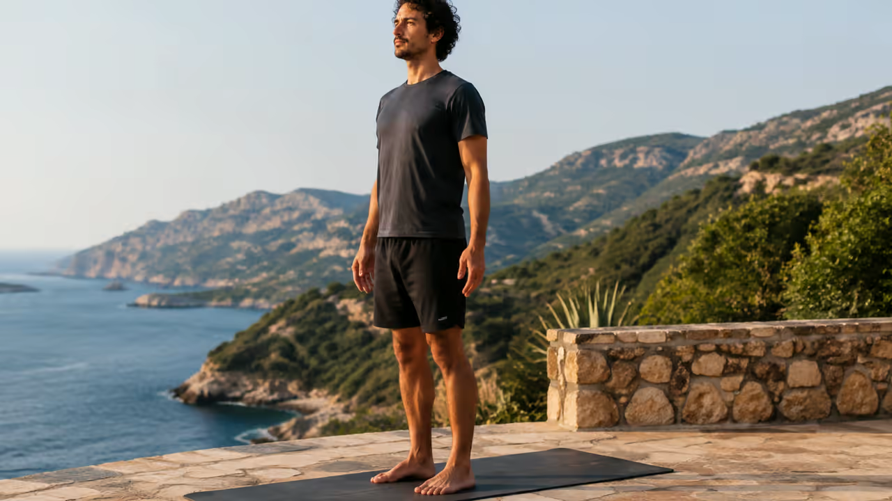 Preparación práctica para postura de yoga en ES
