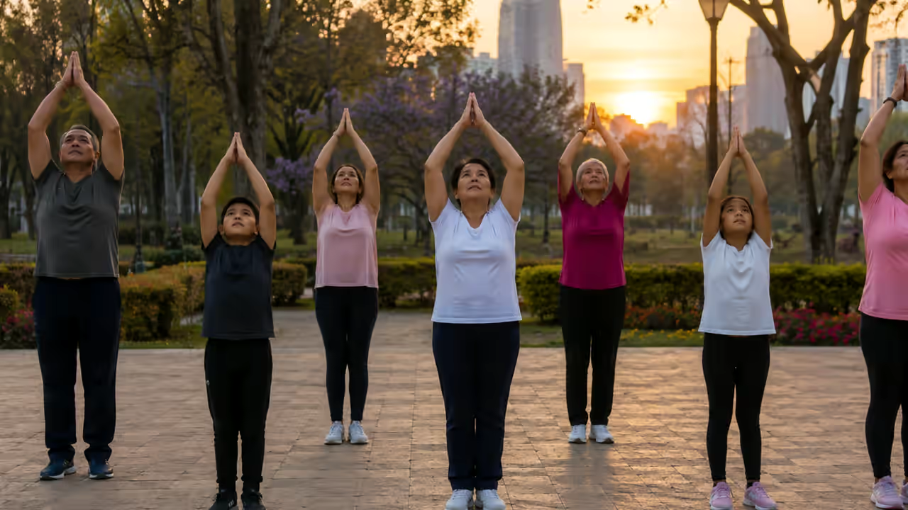 Secuencia y apoyos para yoga saludo al sol en MX