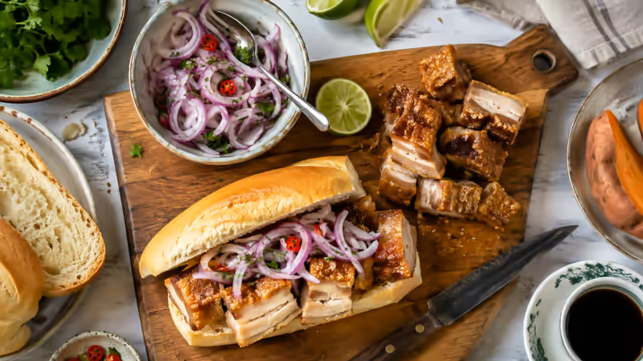 Pan con chicharrón peruano: qué lo hace único en Perú hoy: escena adicional relacionada con la preparación peruana