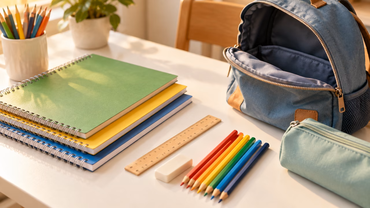 Materiales escolares para la lista para primaria