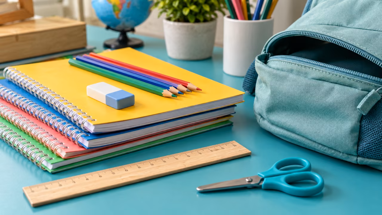 Materiales escolares para la lista para primaria