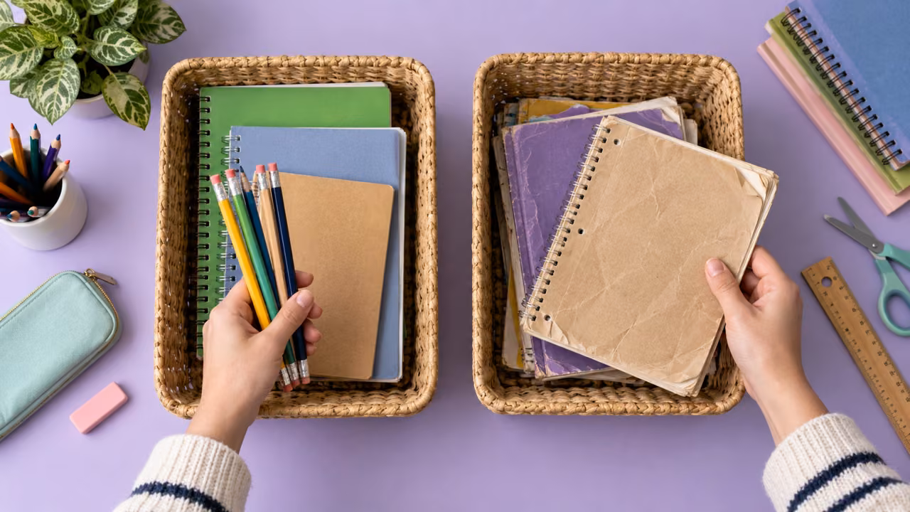Materiales escolares para cómo organizar y reutilizar los útiles
