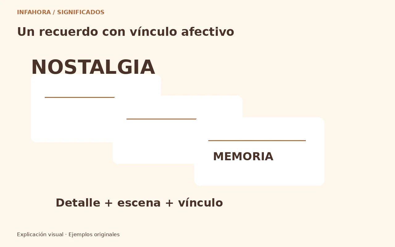 NOSTALGIA: Un recuerdo con vínculo afectivo. Gráfica explicativa original.