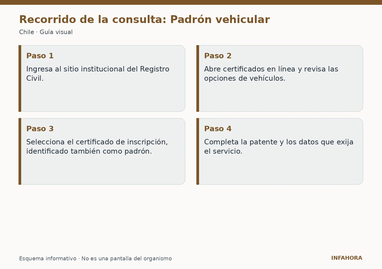 Recorrido de la consulta: Padrón vehicular