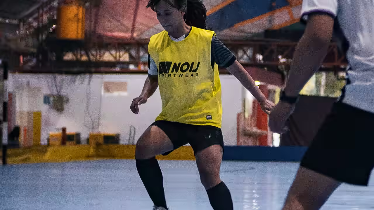 Acción de un Mundial de fútbol sala