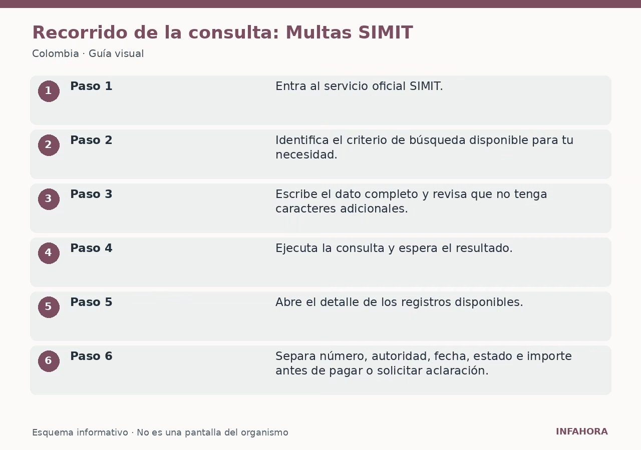 Recorrido de la consulta: Multas SIMIT