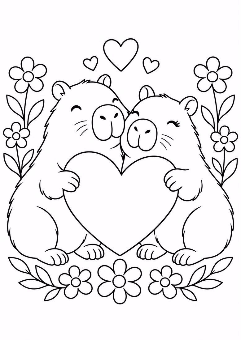 Capibaras con corazón