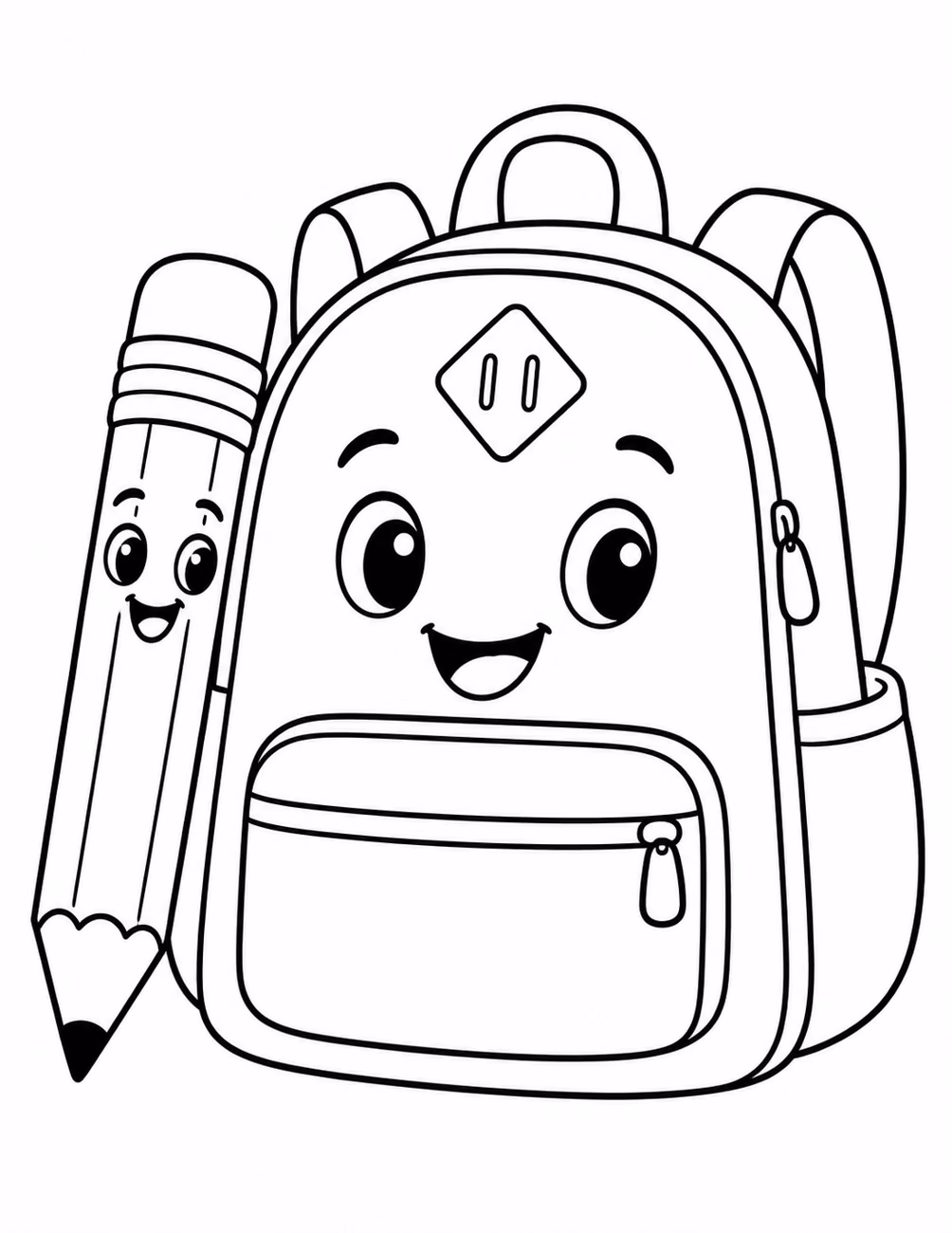 Lámina de materiales escolares para colorear 1