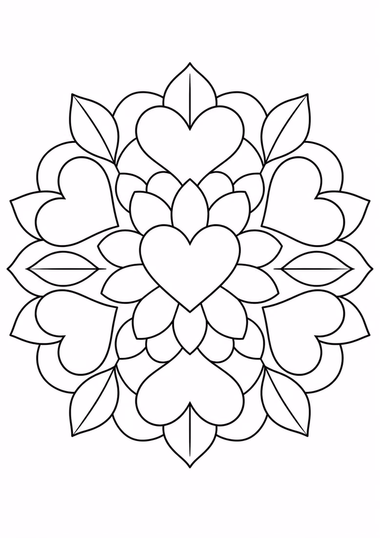 Mandala de corazones
