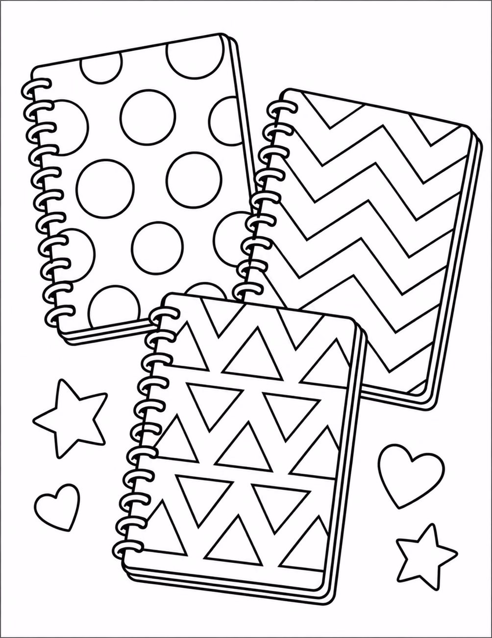 Lámina de materiales escolares para colorear 3