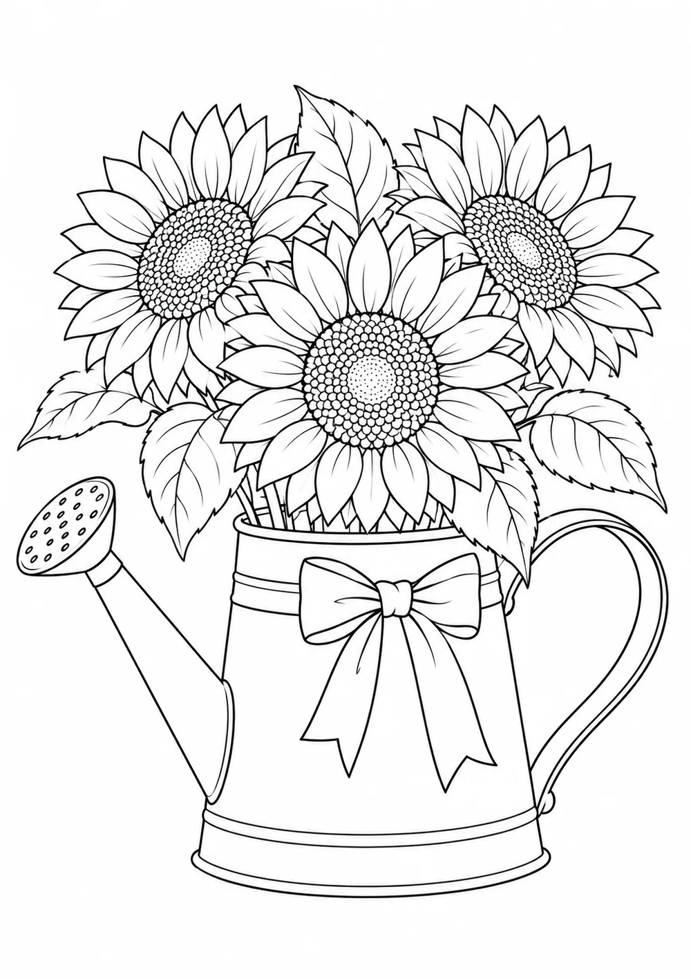 Regadera con girasoles