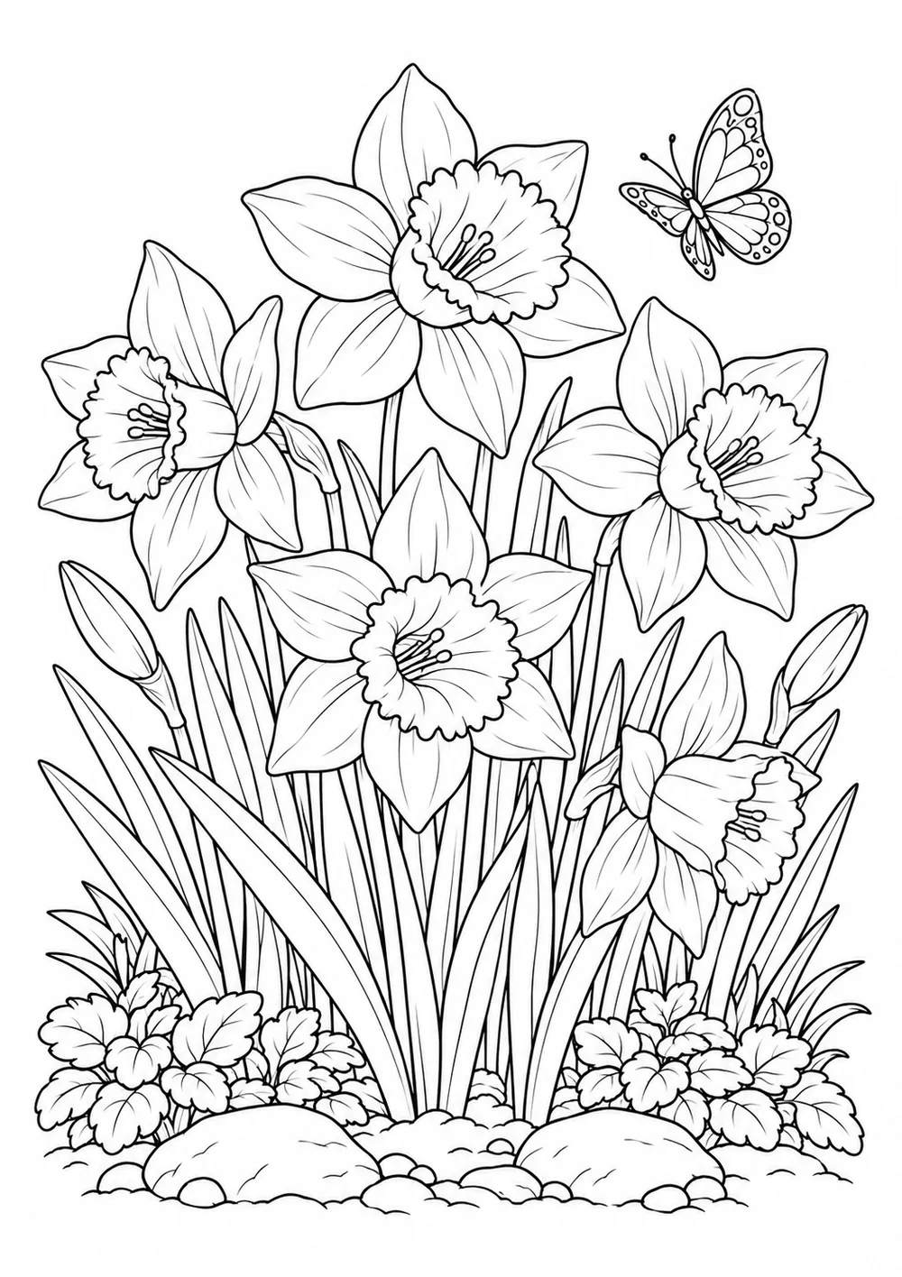 Narcisos con mariposa