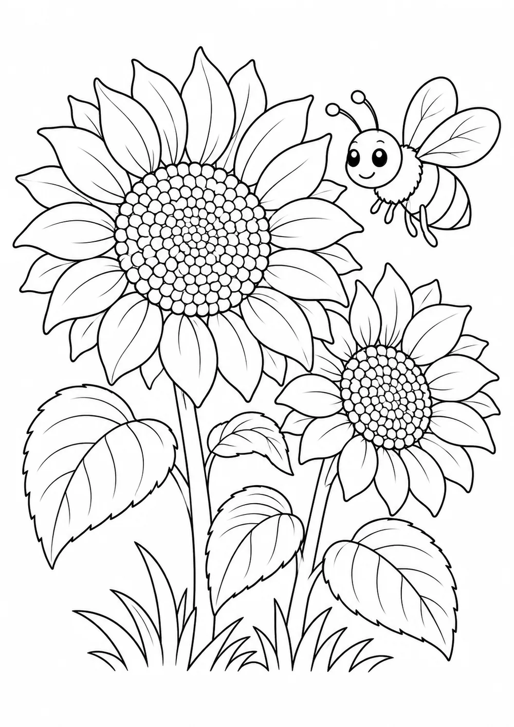 Girasoles con abeja