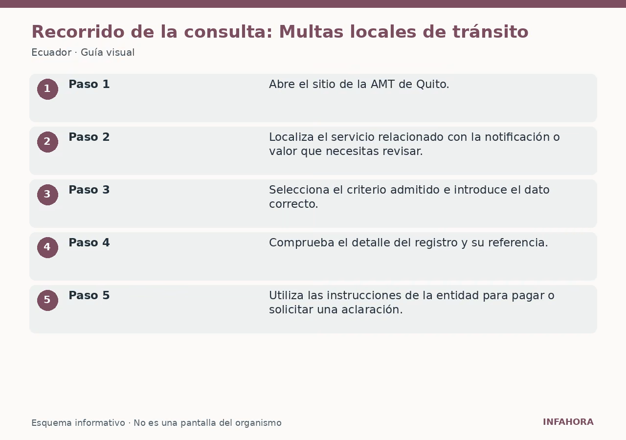 Recorrido de la consulta: Multas locales de tránsito