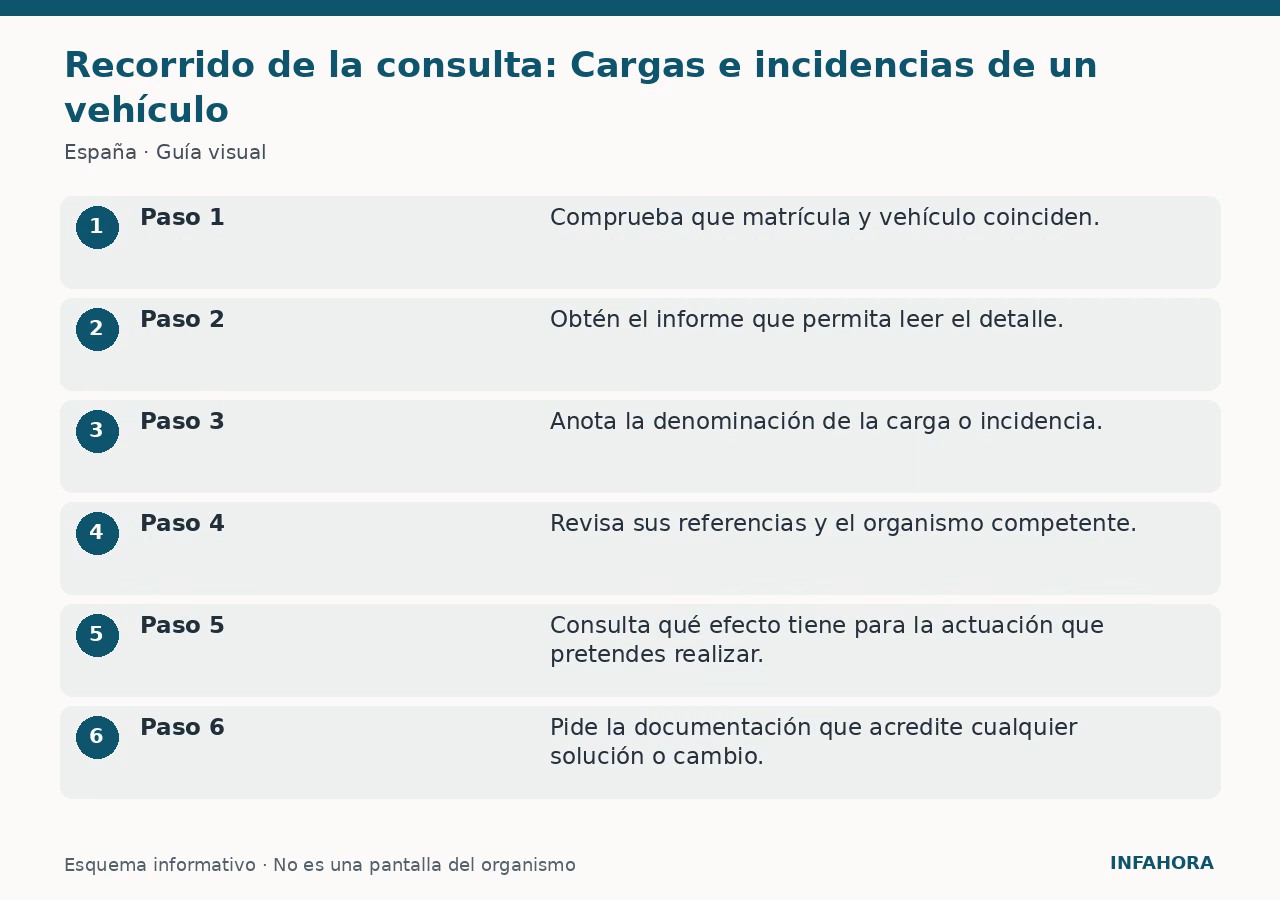Recorrido de la consulta: Cargas e incidencias de un vehículo