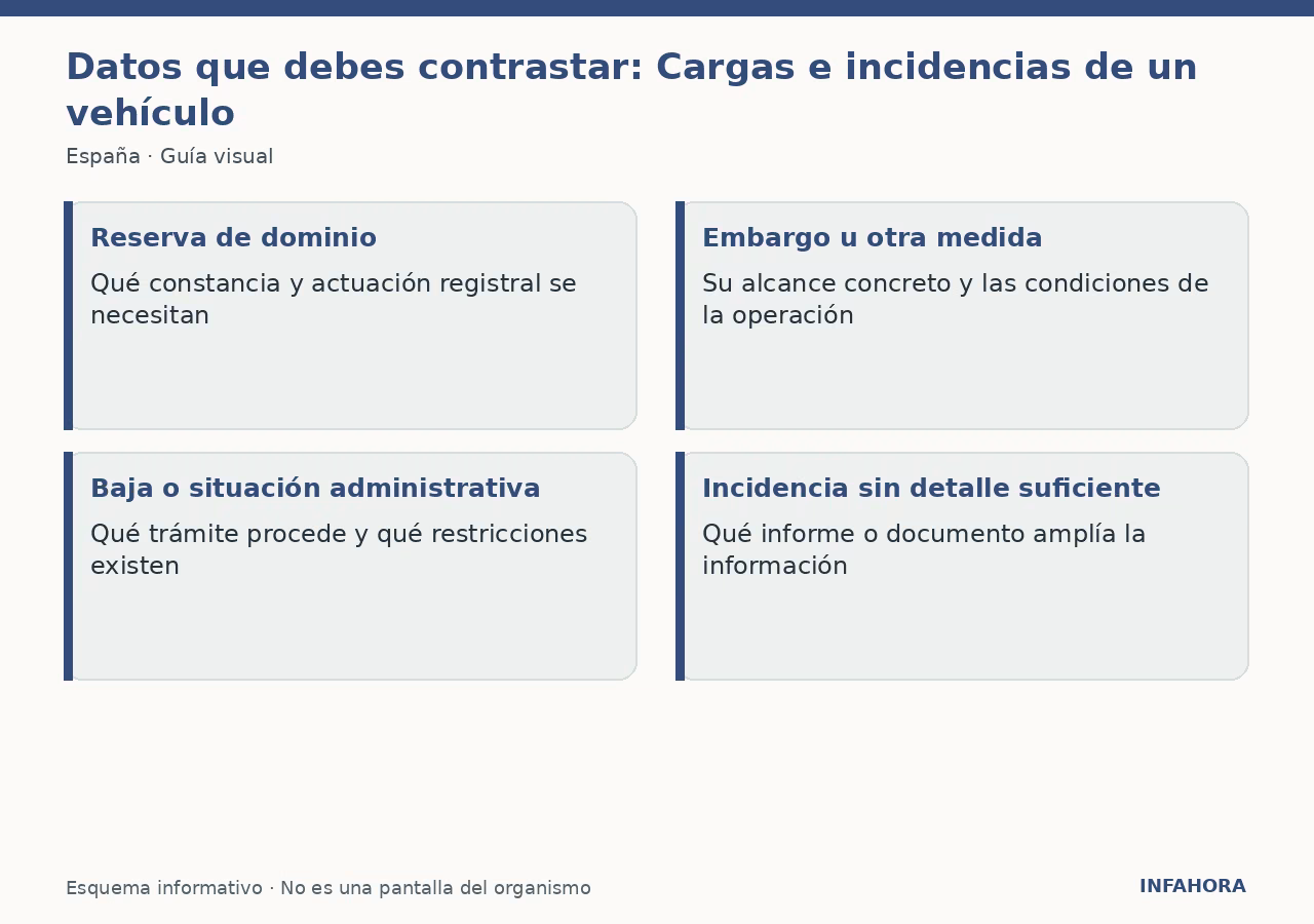 Datos que debes contrastar: Cargas e incidencias de un vehículo