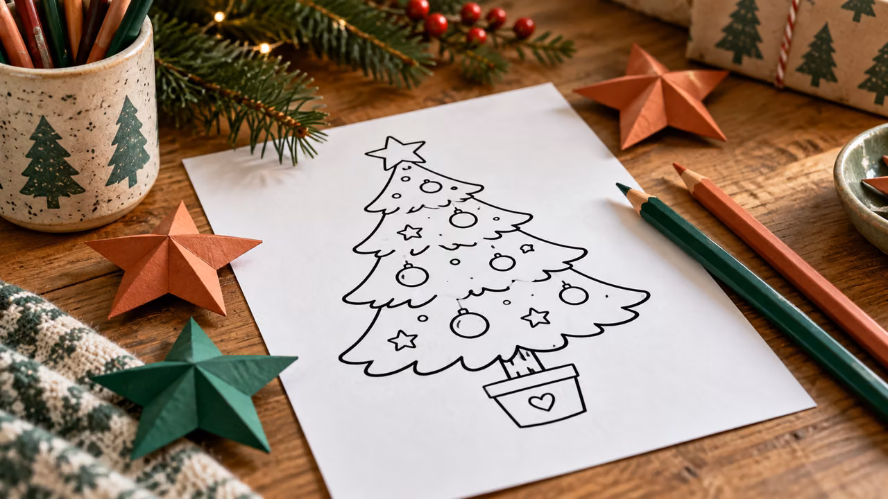 Escena ilustrativa para dibujo de navidad