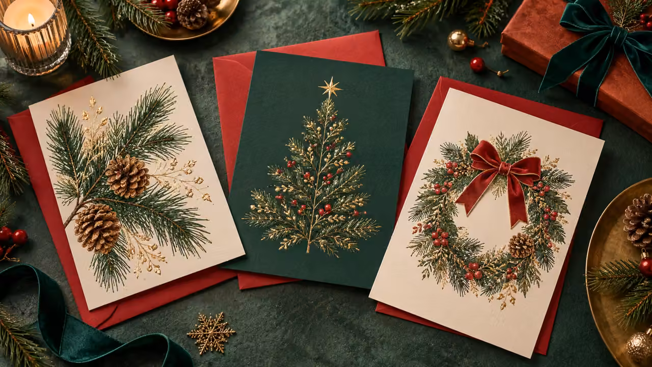 Escena ilustrativa para tarjetas de navidad
