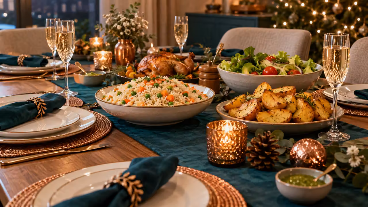 Escena ilustrativa para cena de año nuevo