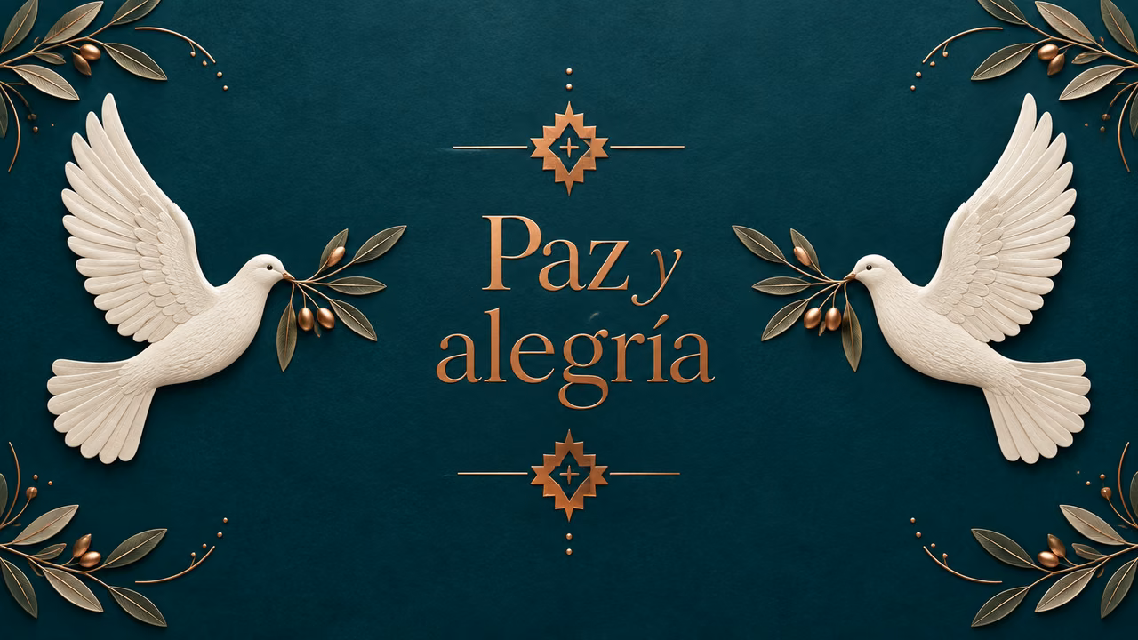 Tarjeta navideña: Paz y alegría