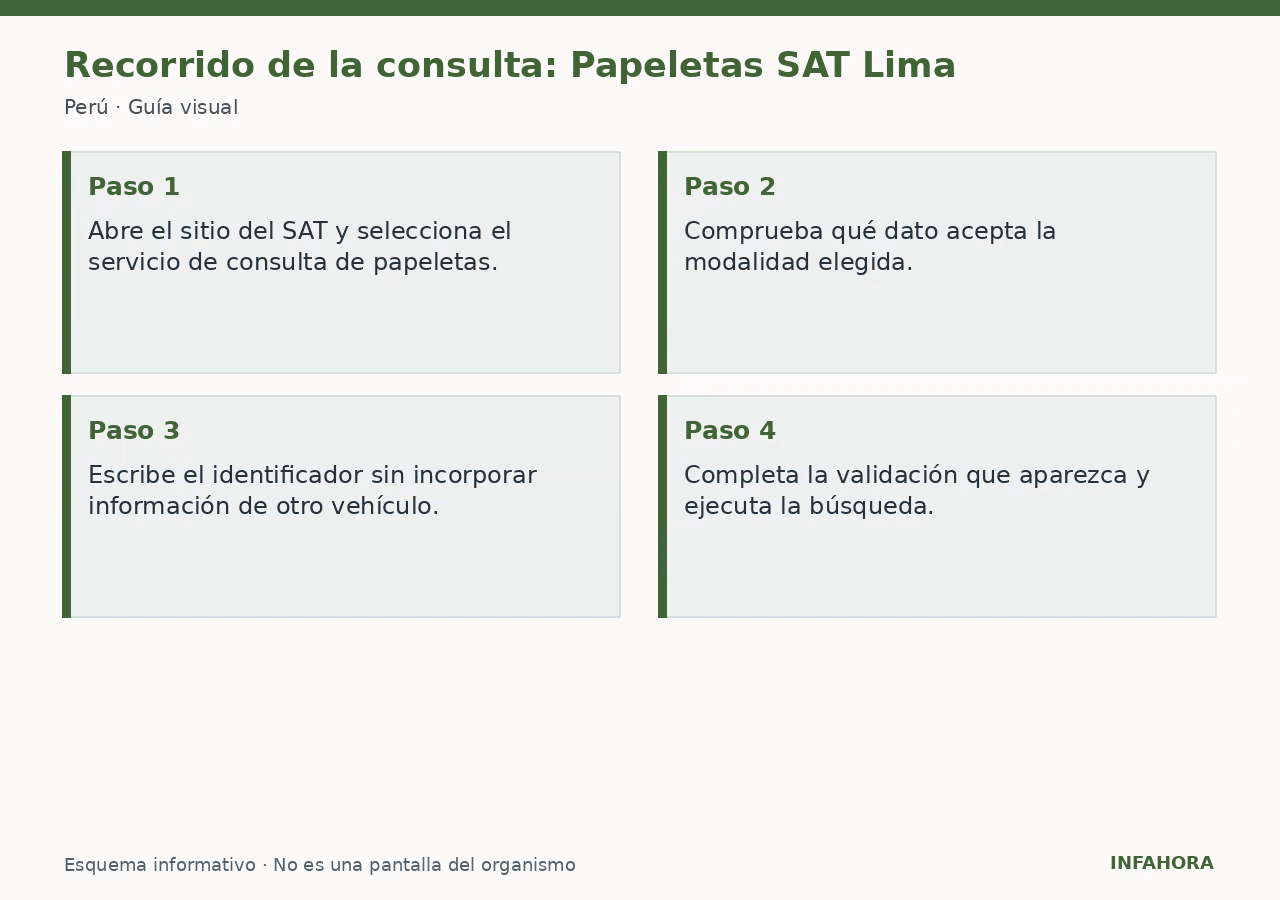 Recorrido de la consulta: Papeletas SAT Lima