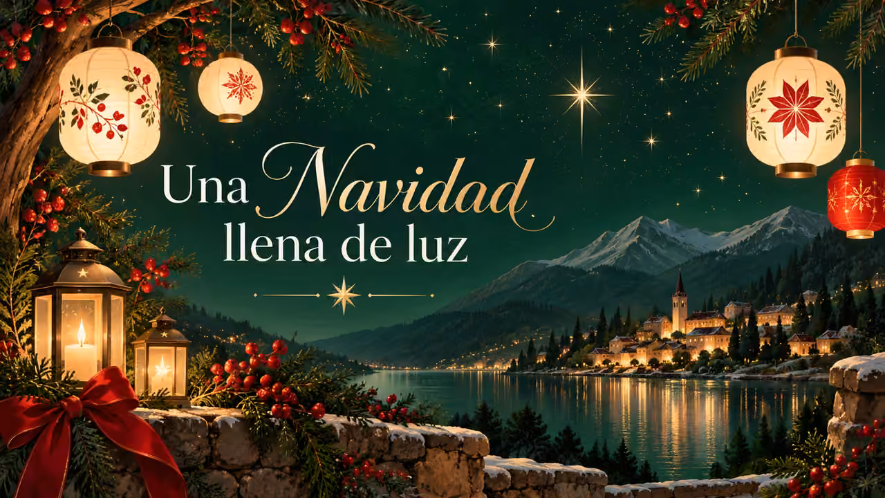 Tarjeta navideña: Una Navidad llena de luz