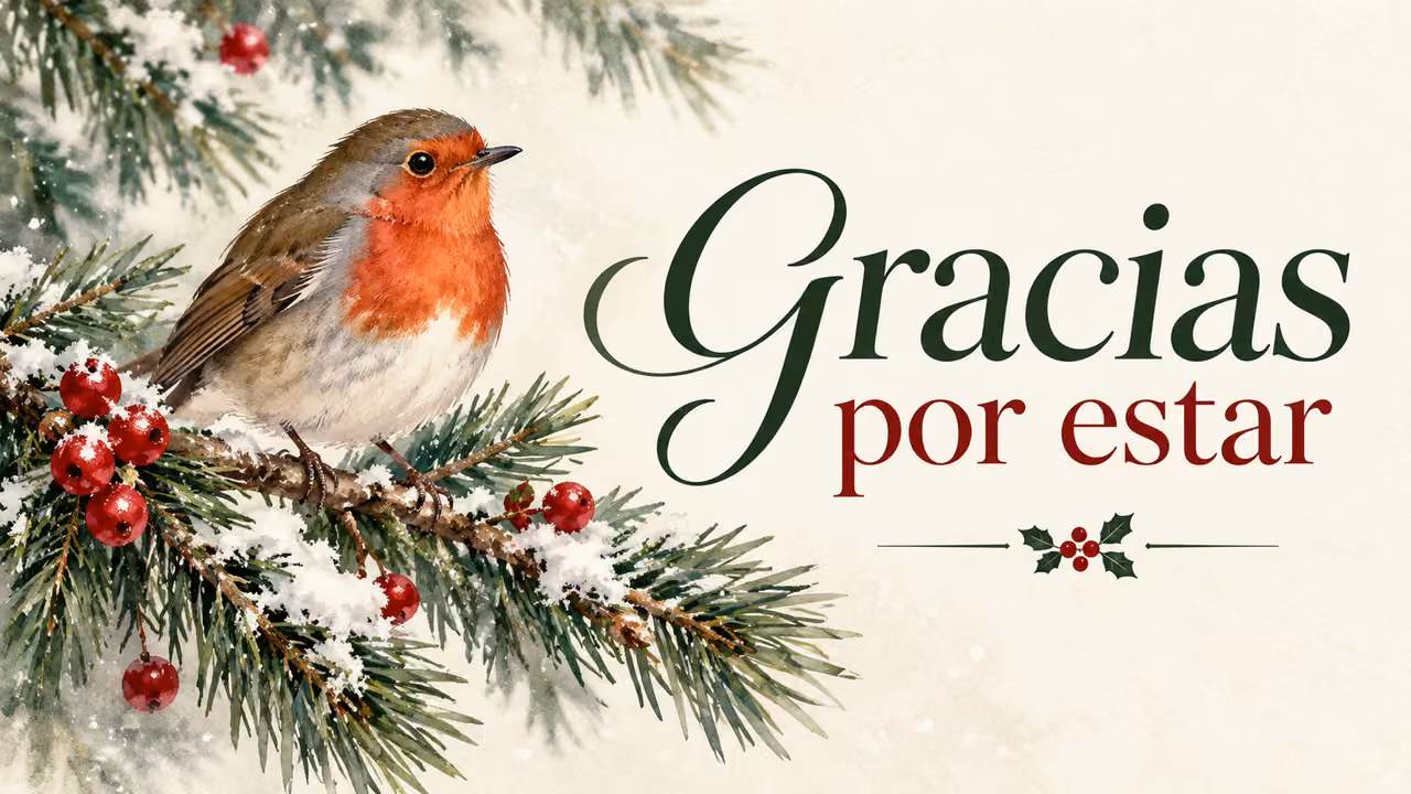 Tarjeta navideña: Gracias por estar