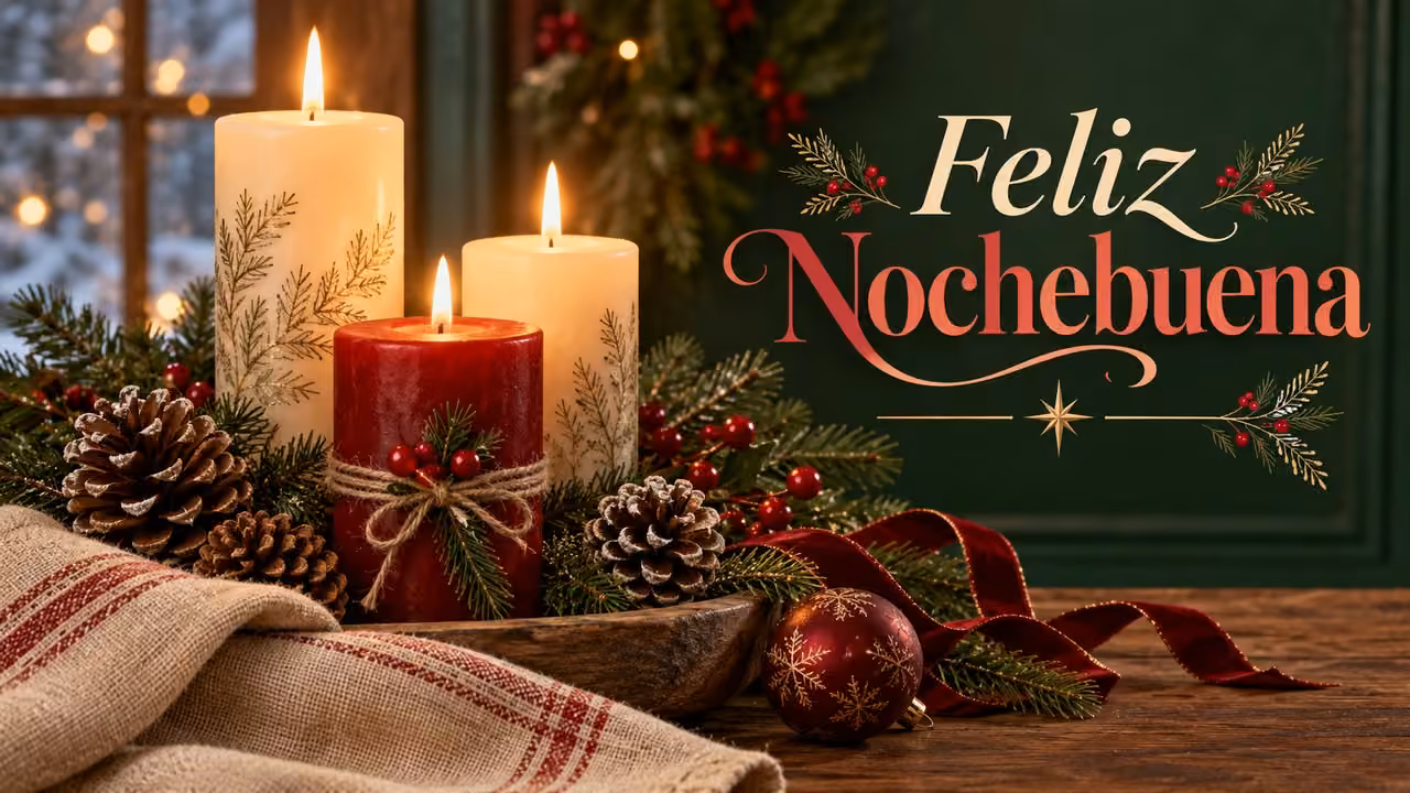 Tarjeta navideña: Feliz Nochebuena